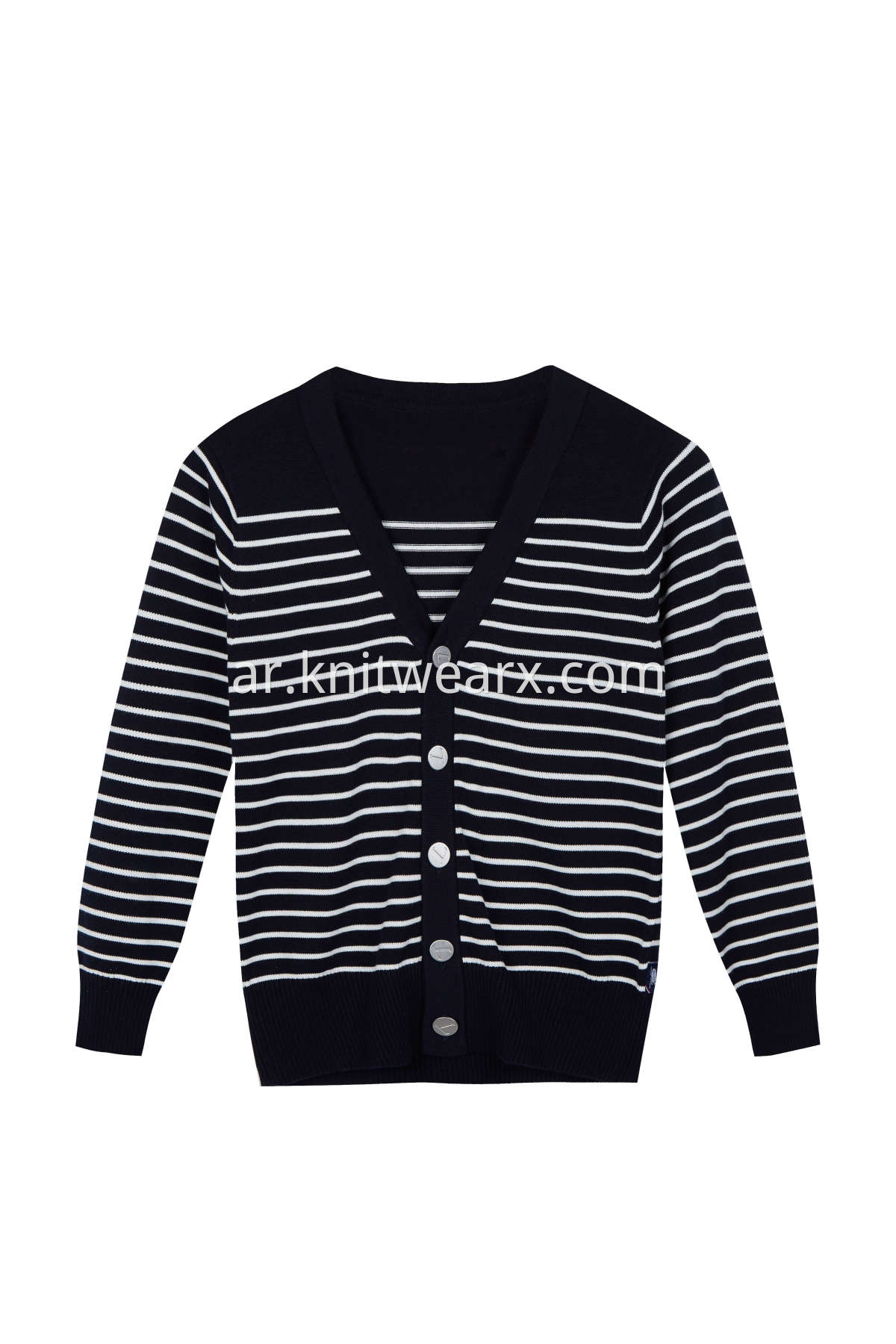 Boy's Sweater Stripe Vest Cotton V-Neck School Uniform Button Cardigan